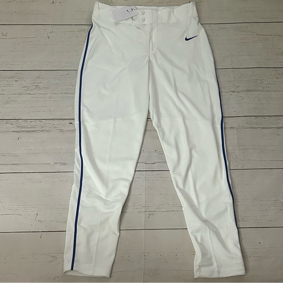 Nike Vapor Select Baseball Pants White Blue Mens Size Medium BQ6435-102 - Picture 1 of 7